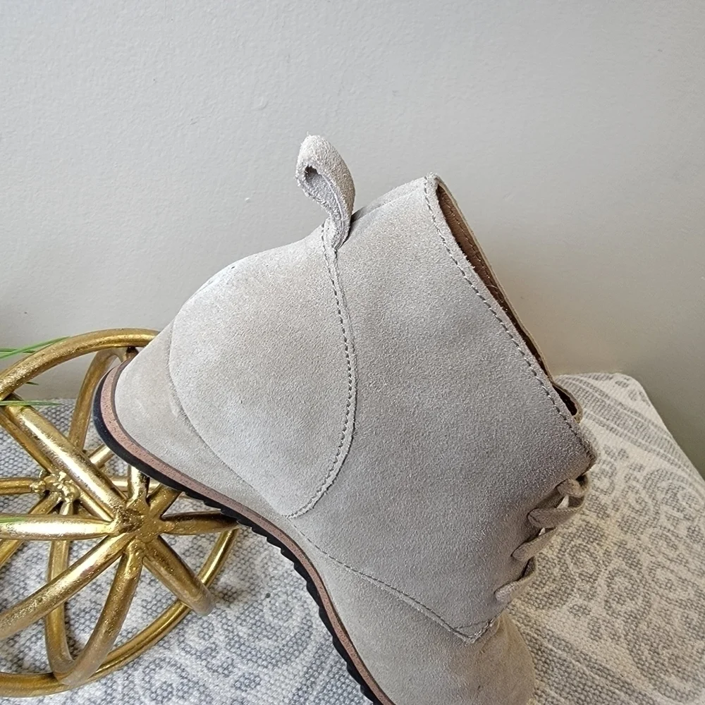Susina | 7 'Reid' Suede Lace-Up Wedge Booties ankle boots